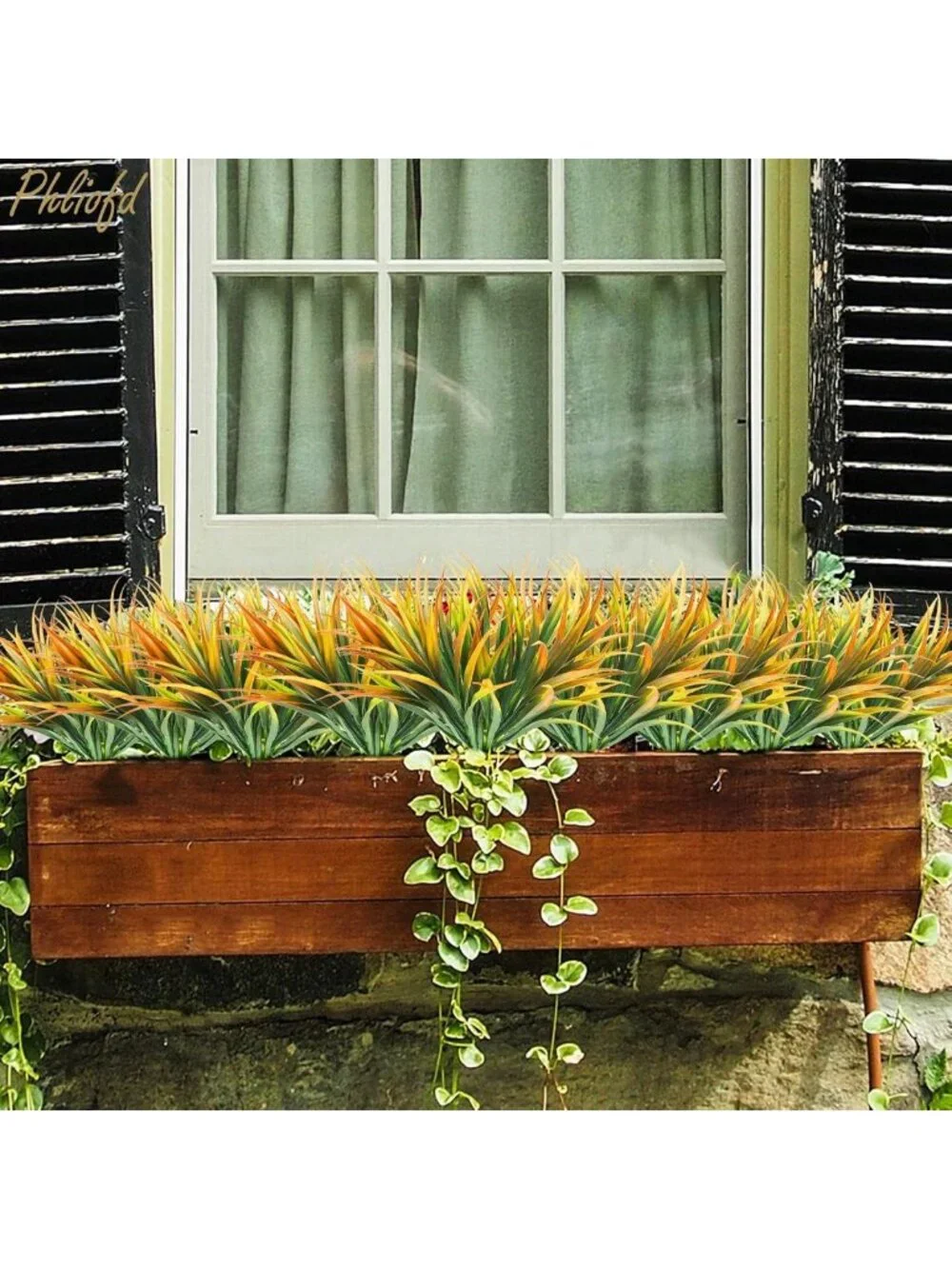 32 Pcs UV Resistant Artificial Grass Plants - Outdoor Greenery for Home, Garden